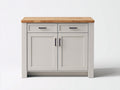 Buffet - Bois-Métal - 94 x 42 x 88 cm - Gris clair-Bois naturel - Style campagne moderne