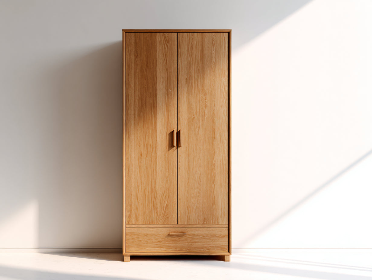 Armoire - Bois - 95 x 55 x 185 cm - Chêne naturel - Style moderne minimaliste