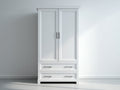 Armoire - Bois - 100 x 55 x 190 cm - Blanc - Style classique moderne