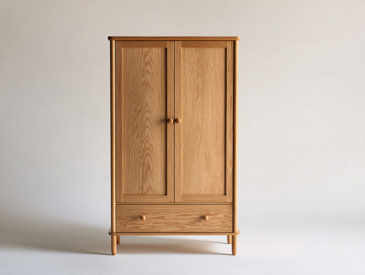 Armoire - Bois - 115 x 55 x 185 cm - Chêne naturel - Style classique naturel