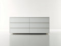 Commode - Panneaux de bois - 160 x 45 x 75 cm - Blanc - Style moderne minimaliste sans poignées