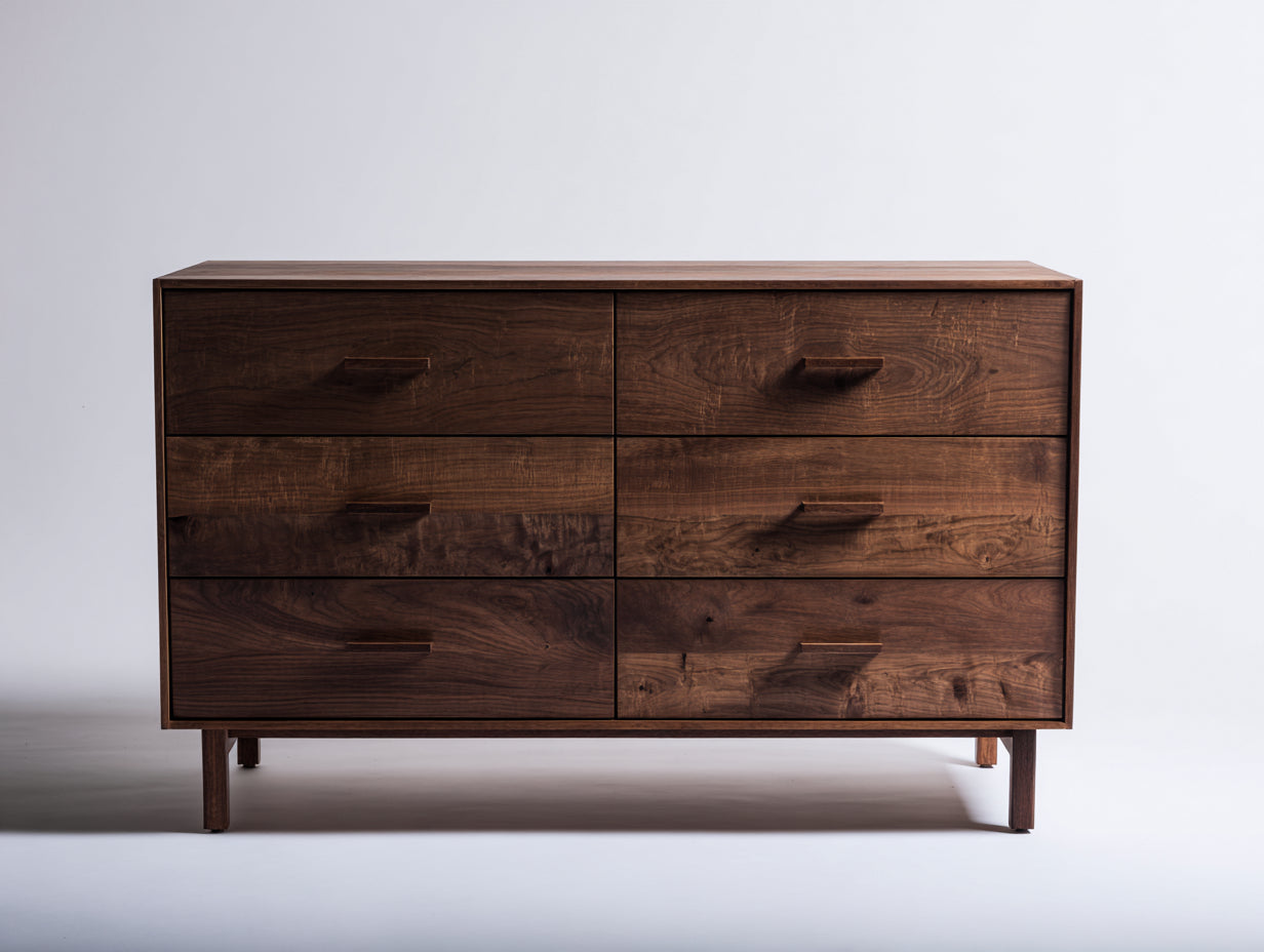 Commode - Bois - 150 x 45 x 85 cm - Marron - Style moderne rétro avec pieds surélevés