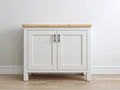Buffet - Bois-Métal - 94 x 40 x 82 cm - Blanc-Bois clair - Style campagne moderne