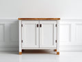 Buffet - Bois - 88 x 38 x 82 cm - Blanc-Bois naturel - Style campagne
