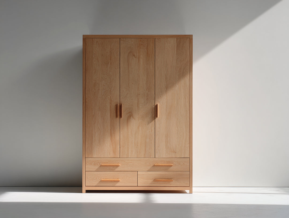 Armoire - Bois - 128 x 58 x 192 cm - Chêne clair - Style moderne naturel