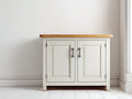 Buffet - Bois-Métal - 86 x 39 x 81 cm - Blanc-Bois clair - Style rustique élégant