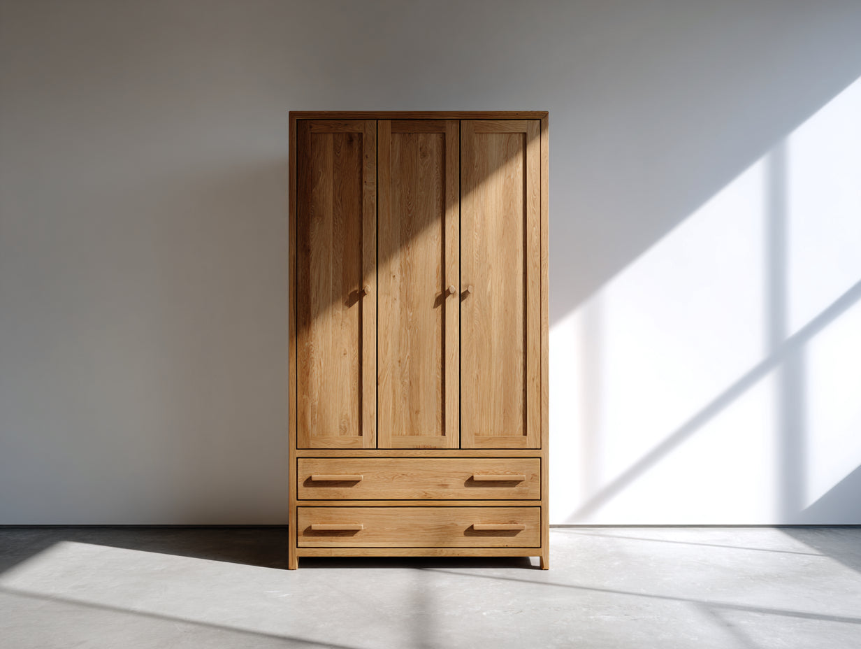 Armoire - Bois - 125 x 60 x 195 cm - Chêne naturel - Style moderne naturel