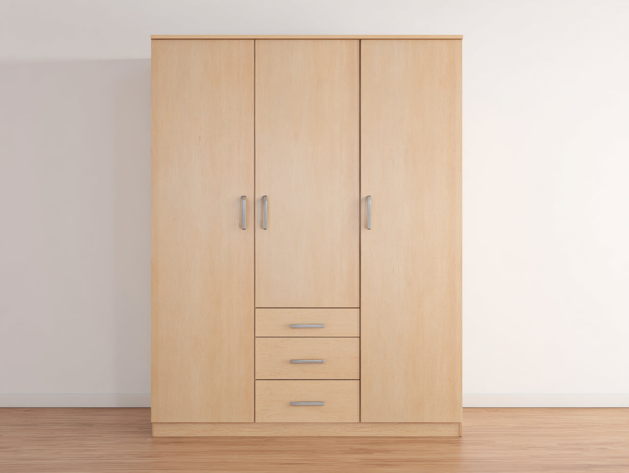 Armoire - Bois - 180 x 60 x 200 cm - Chêne clair - Style moderne naturel
