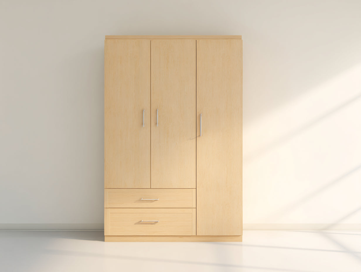 Armoire - Bois - 150 x 60 x 200 cm - Bois clair - Style moderne naturel