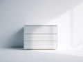 Commode - Panneaux de bois - 120 x 40 x 80 cm - Blanc - Style moderne minimaliste sans poignées