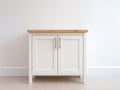 Buffet - Bois-Métal - 92 x 40 x 84 cm - Blanc-Bois clair - Style moderne