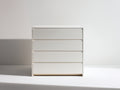 Commode - Panneaux de bois - 100 x 40 x 85 cm - Blanc - Style moderne minimaliste sans poignées