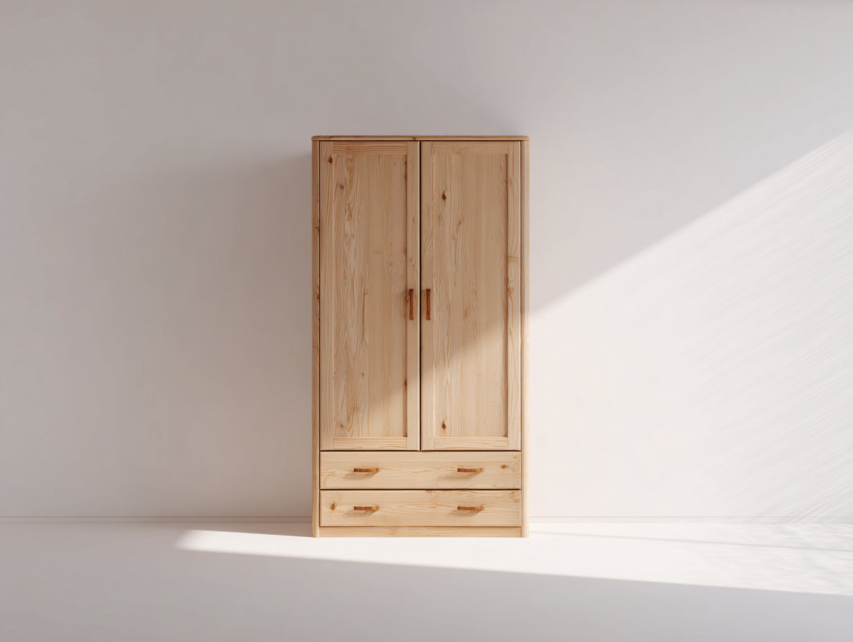 Armoire - Bois - 110 x 52 x 185 cm - Pin clair - Style moderne naturel