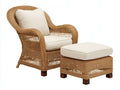 Fauteuil de jardin - Rotin-Tissu-Bois - 88x84x101 cm - Naturel doré-Écru - Style vintage