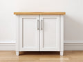 Buffet - Bois-Métal - 96 x 42 x 86 cm - Blanc-Bois clair - Style contemporain